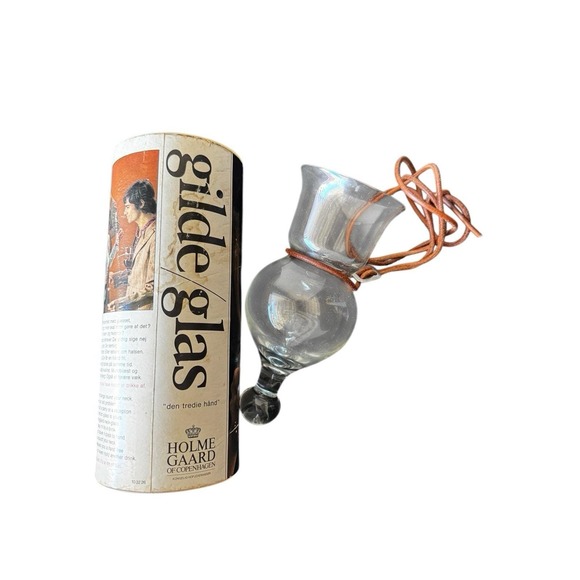 HOLMEGAARD 1970's NECK GLASS 500ml HAND BLOWN RED WINE DENMARK MCM VINTAGE W/BOX - Picture 5 of 7